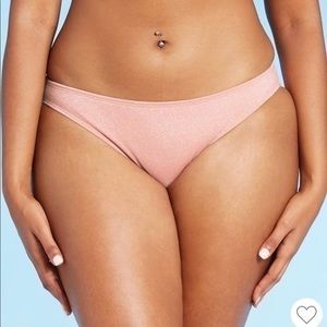 Juniors' Metallic Textured Cheeky Bikini Bottom L